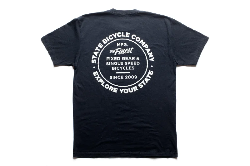 New Design State Bicycle Co. - "Manufacturing The Finest" - Premium T-Shirt (Black / Off-White)