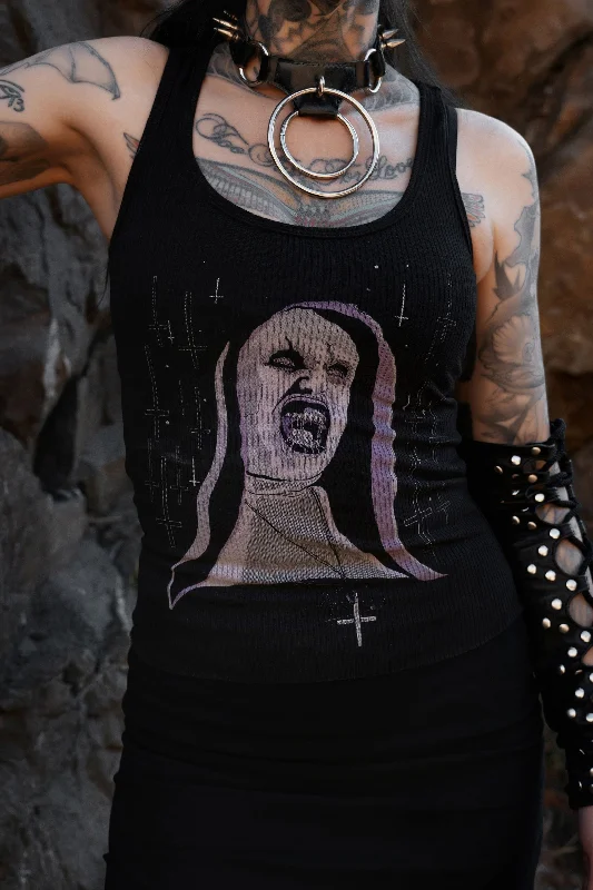 Celebrity Style The Nun Ribbed Tank Top