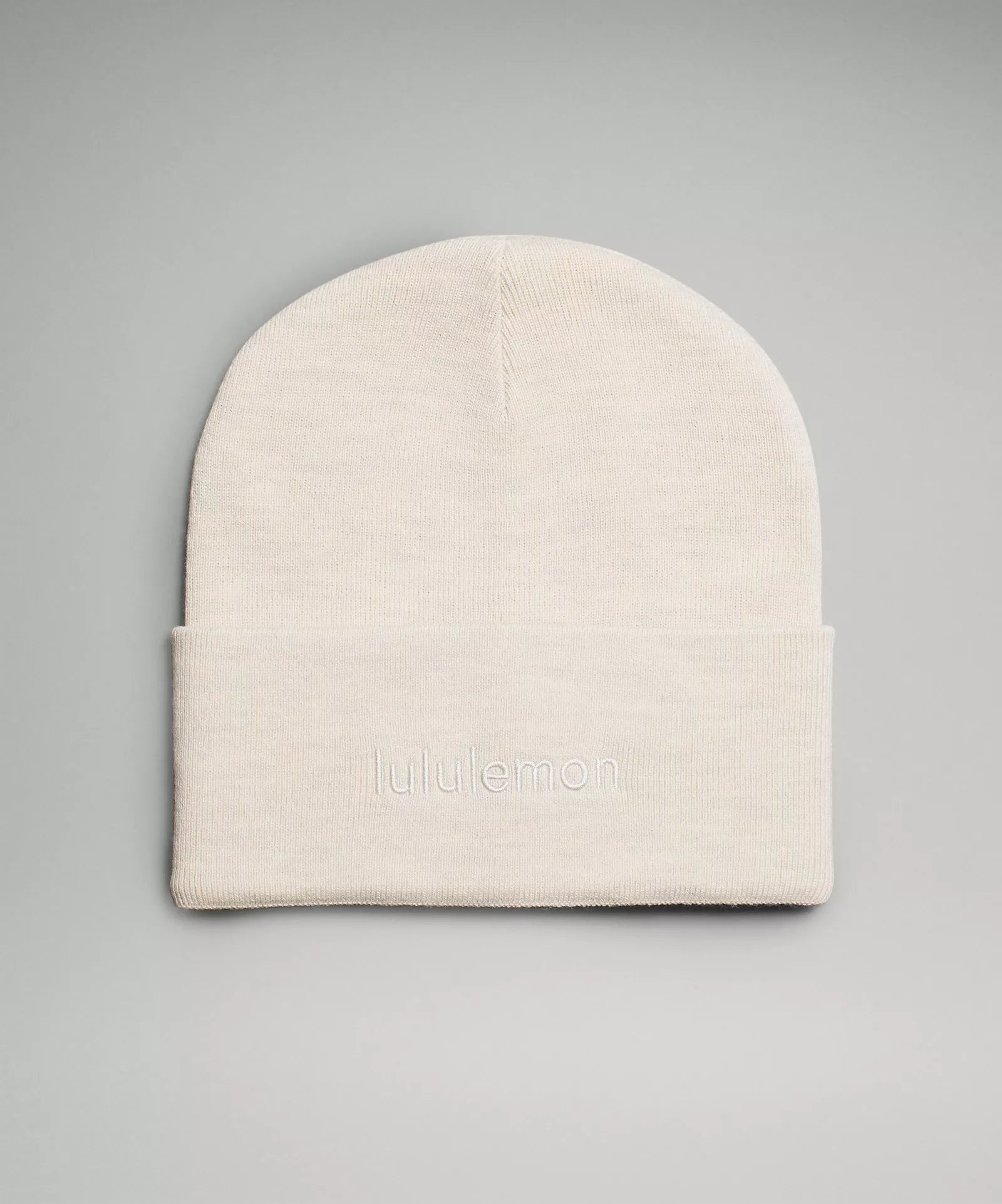 Elegant Style Warm Revelation Beanie Wordmark | Heathered Bone