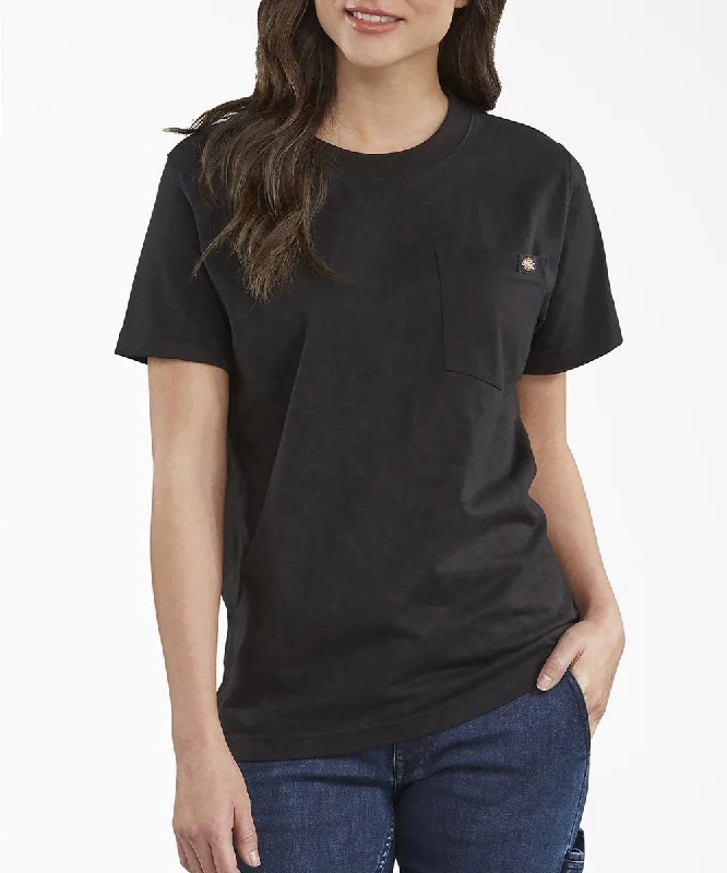 Trendy Casuals Dickies Women's Short Sleeve Heavyweight Pocket T-Shirt - Black
