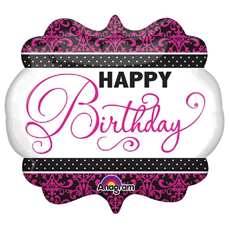 Floral Prints 25 inch PINK, BLACK, WHITE BIRTHDAY