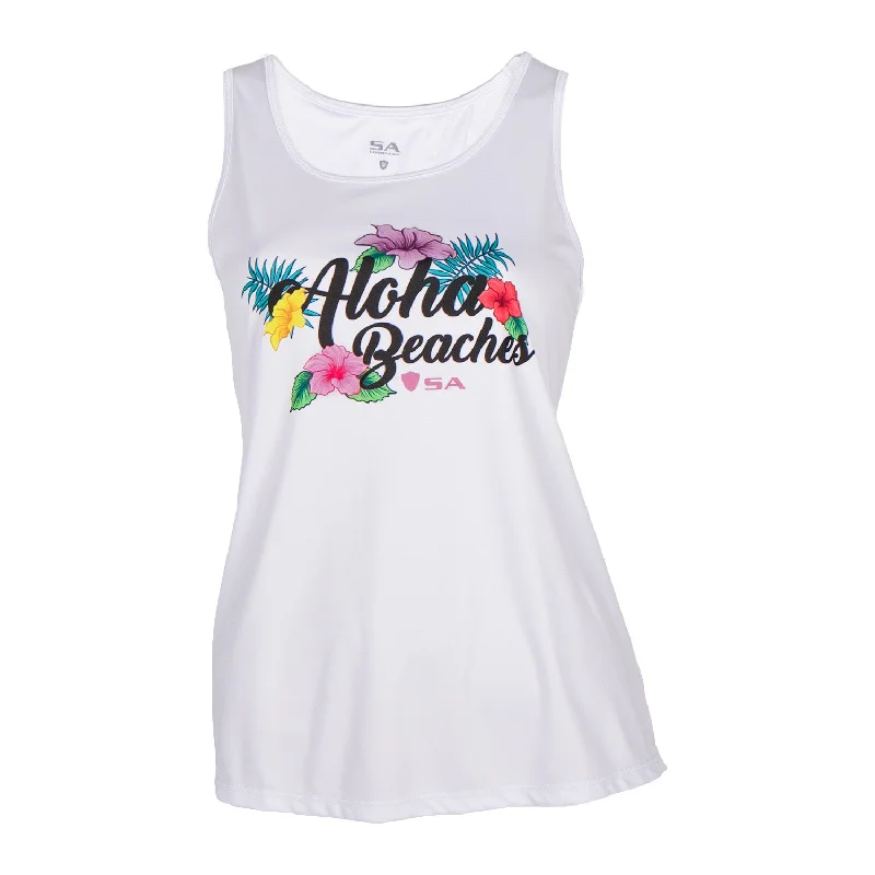French Retro Tie Tank | White | Hawaiian