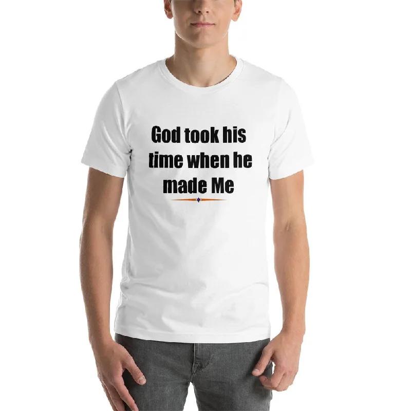 Stretch Design Unisex Short Sleeve Side Seamed Cotton T-Shirt with Letter Print