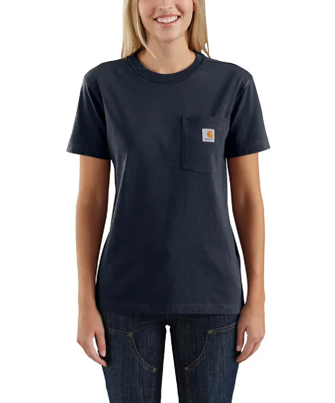 Casual Comfort Carhartt Women’s WK87 Short Sleeve Pocket T-Shirt - Navy