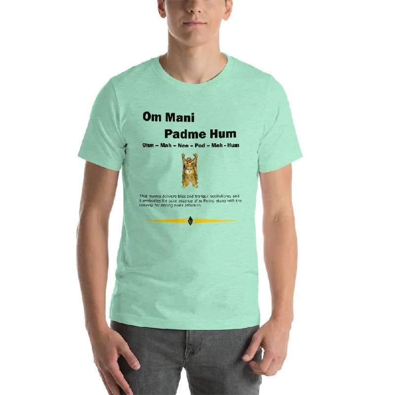 Autumn Selection 'Om Mani Padme Hum' Cotton Side-Seamed Short-Sleeved Unisex T-Shirt