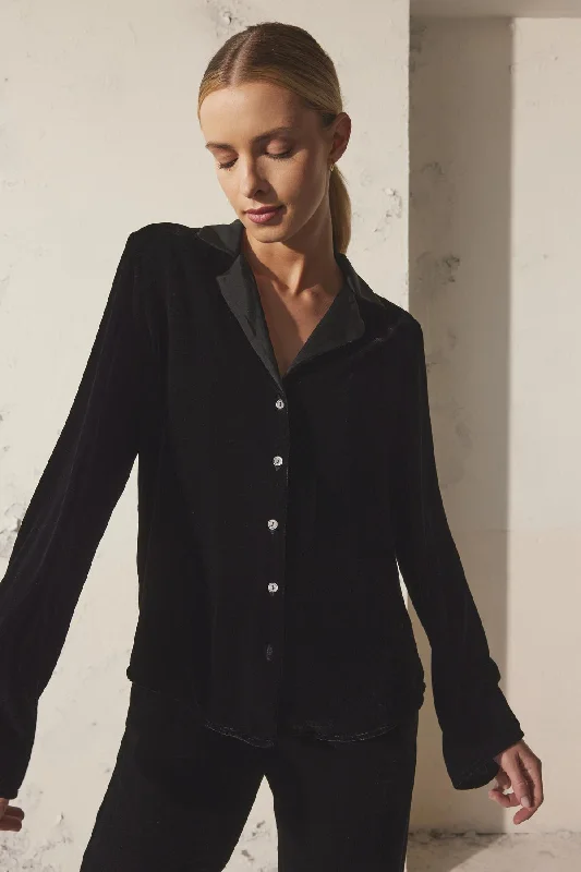 Fashion Selection BRENNA SILK VELVET SHIRT