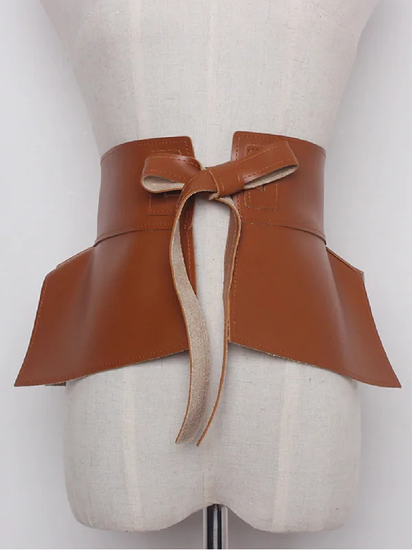 Sports Cool Faux Leather Bow Belt