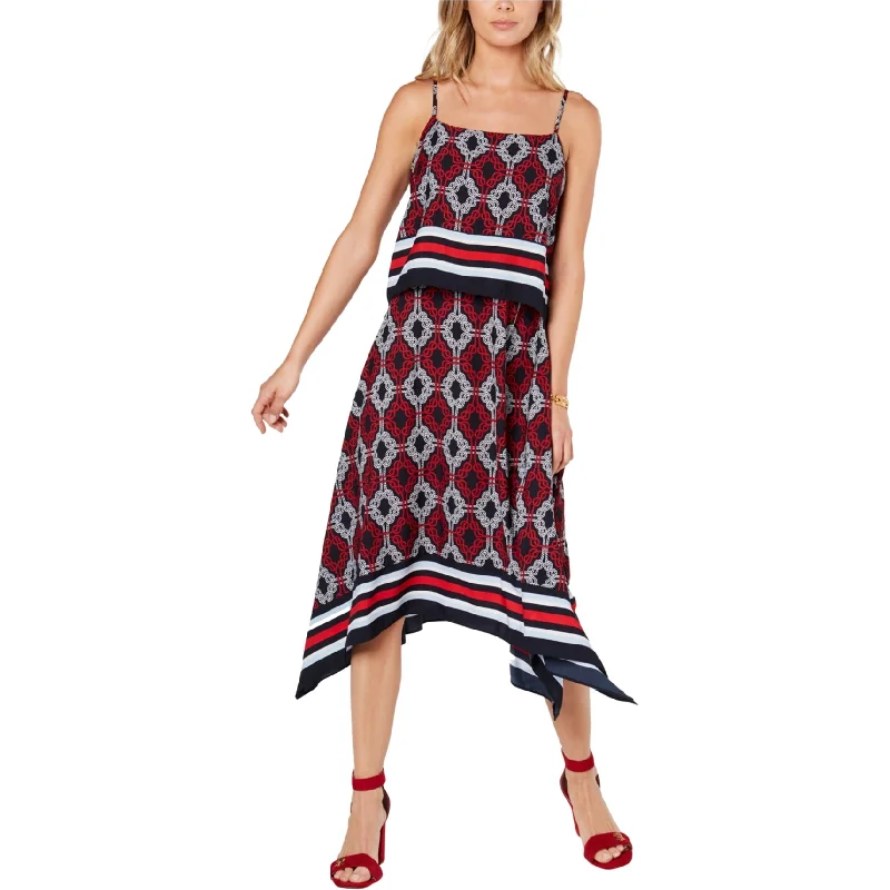 Fresh Wear Tommy Hilfiger Womens 3-Tone Midi Dress, Blue, 4
