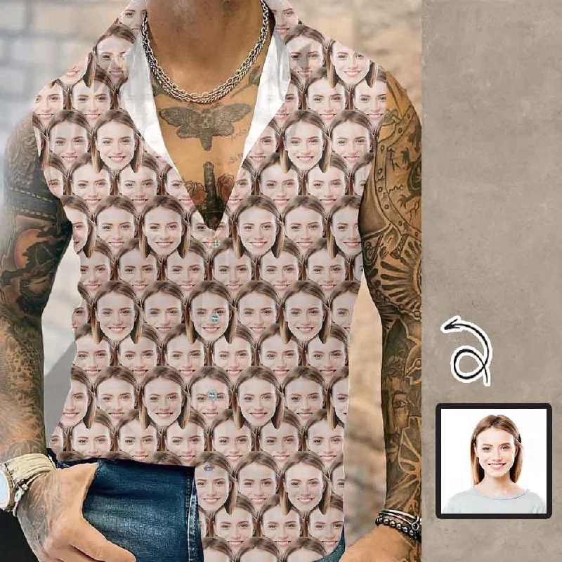 Youthful Street Fashion Custom Face Mens Sleeveless Button Down Shirts Summer Beach Basic Hawaiian Shirts Clothing Youthful Street Fashion Custom Face Mens Sleeveless Button Down Shirts Summer Beach Basic Hawaiian Shirts Clothing