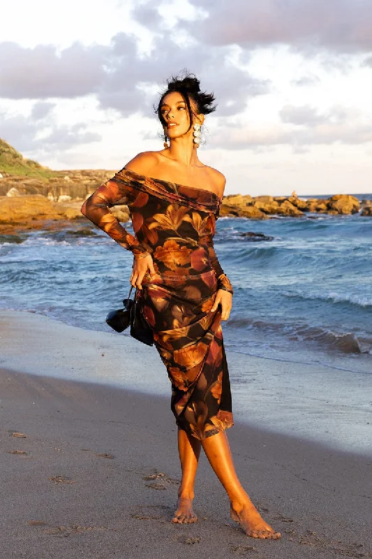 Fashion Selection Multi Floral Bodycon Dress