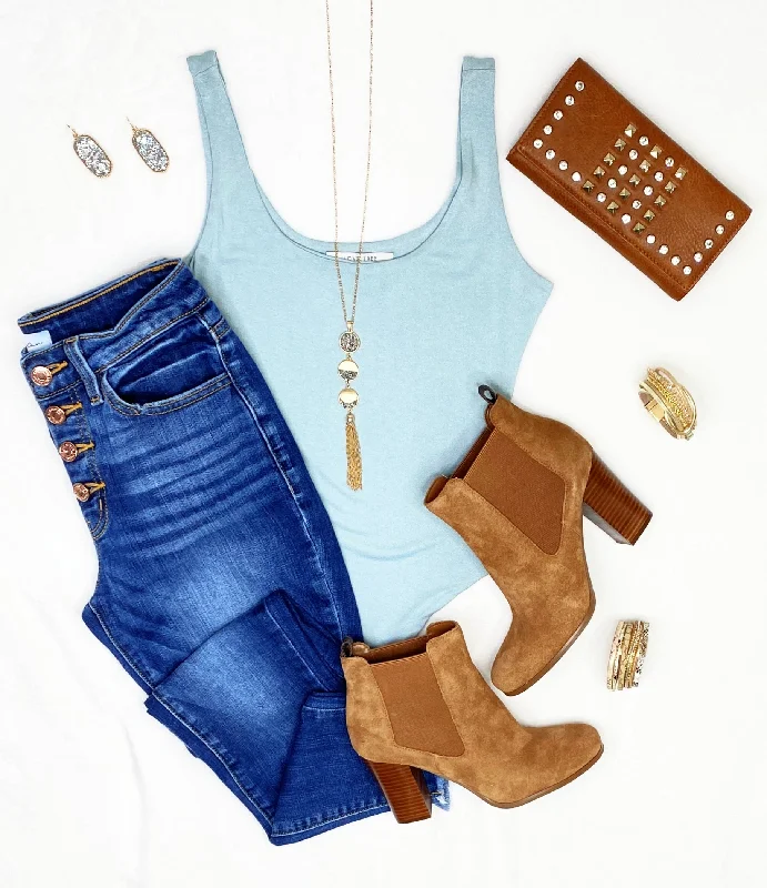 Basic Comfort Smitten With You Bodysuit - Ash Blue