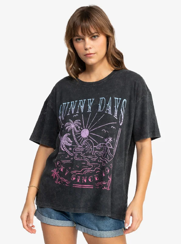 Everyday Comfort Sunny Days Washed Oversized T-Shirt - Anthracite