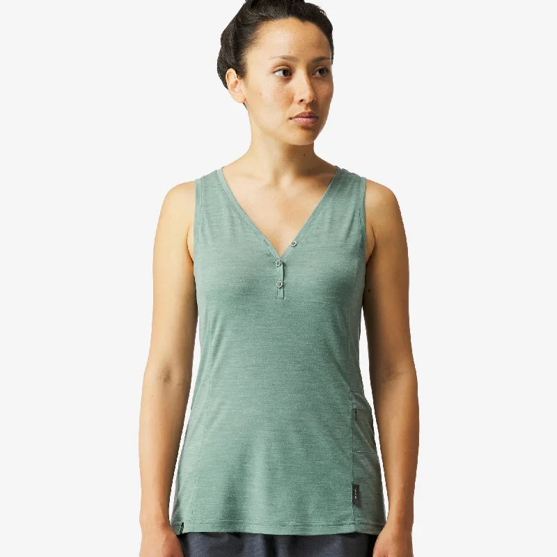 High-quality Design Forclaz Women's merino wool Backpacking & travel tank top- Travel 500