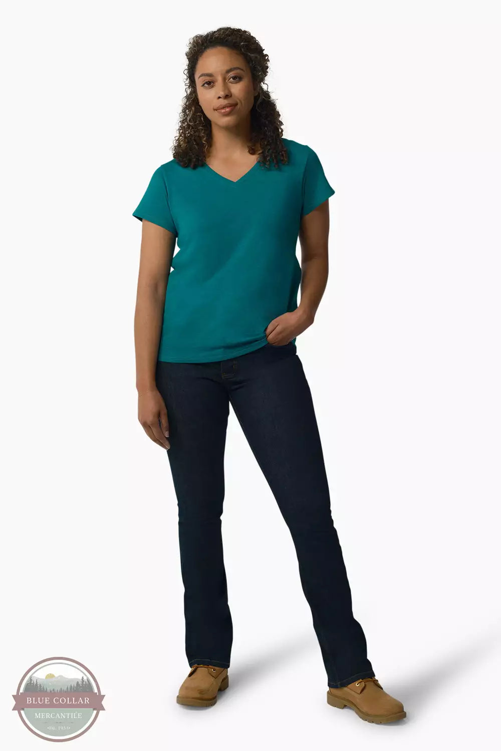 Fashion Trend Short Sleeve V-Neck T-Shirt FS201DL2