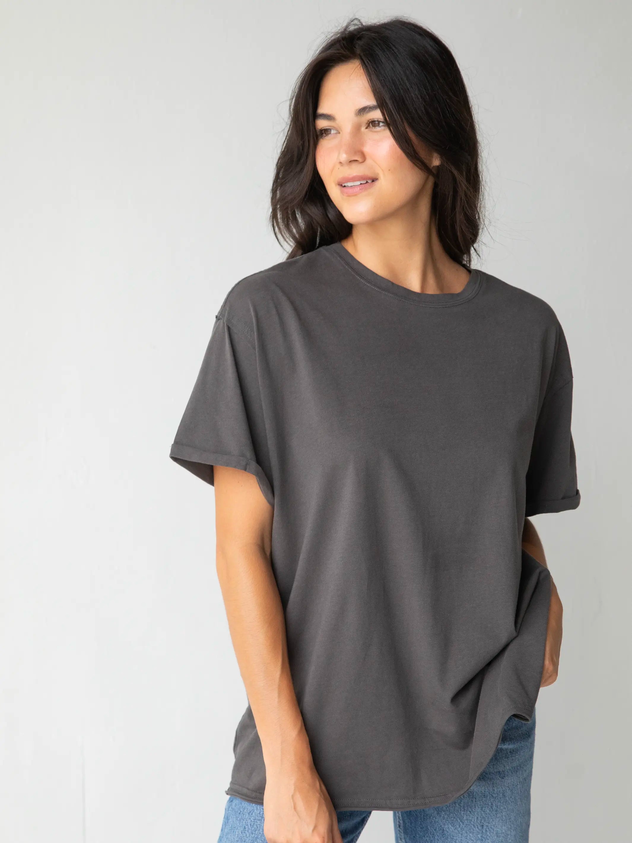Minimal Classic Take It In Cotton Tee - Charcoal