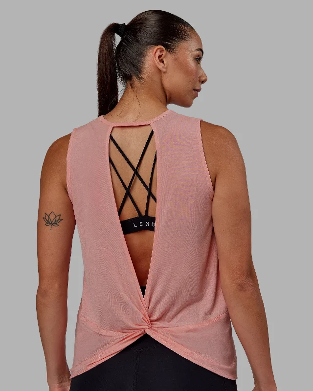Casual And Comfortable Swivel Open Back Tank - Murex Shell