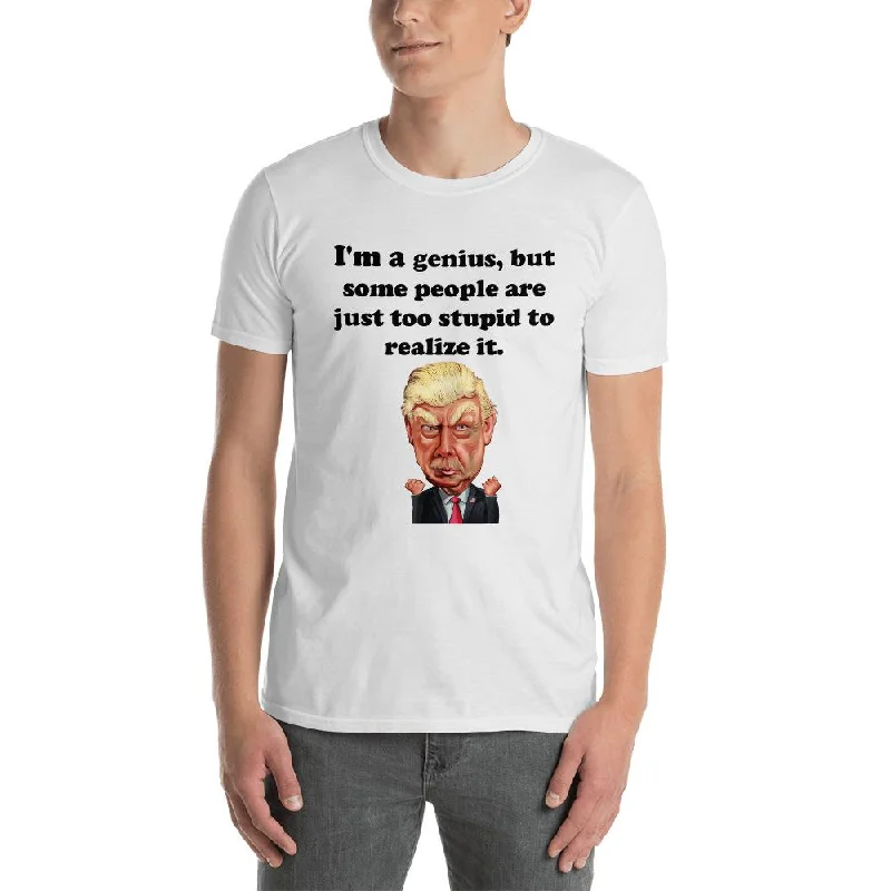 Fresh And Natural Unisex Short Sleeve Pre Shrunk Cotton T-Shirt with I'm a Genius Print