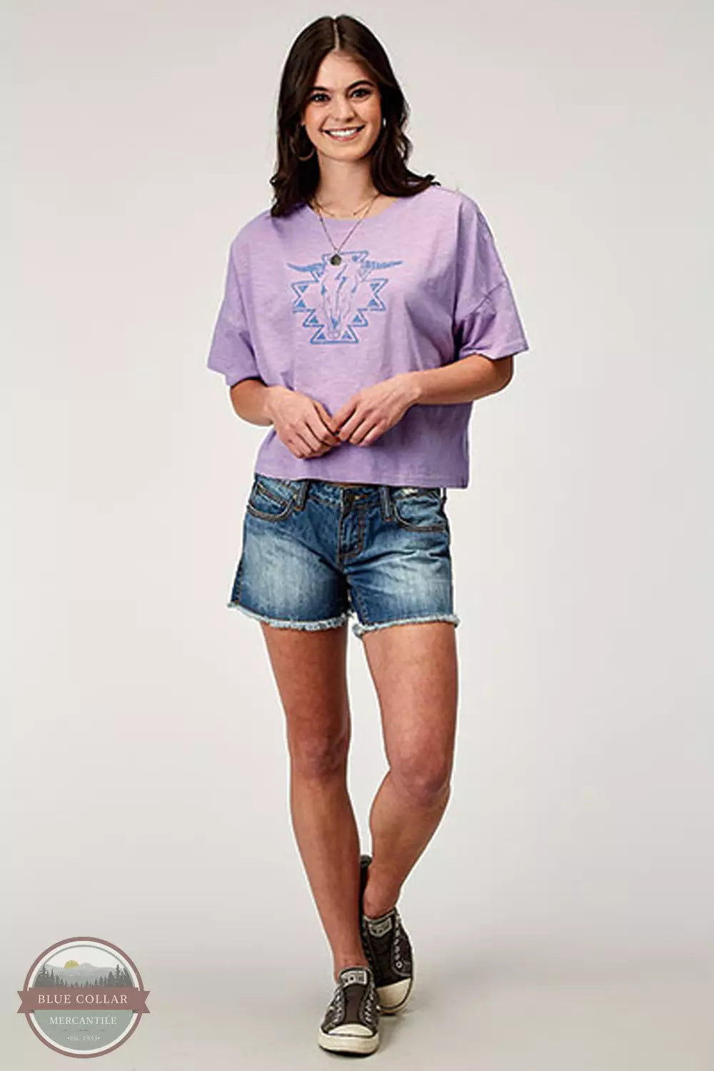 Relaxed Chic Slub Jersey Knit Crop T-Shirt 03-039-0513-2041 PU