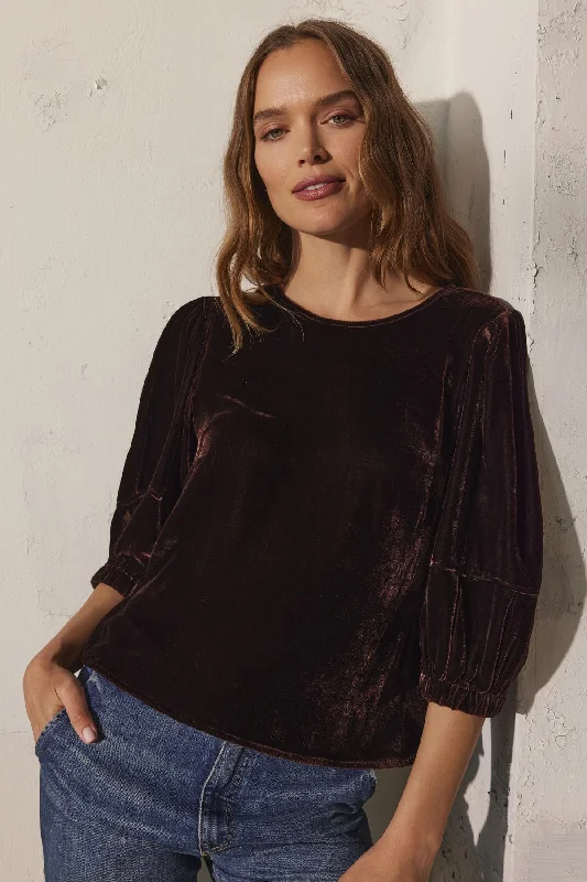 Comfortable And Casual NANCY SILK VELVET TOP