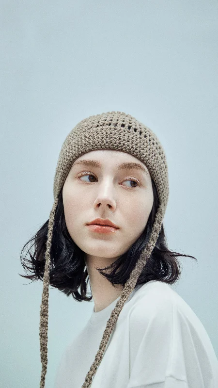 Romantic And Fresh Ladies Crochet Toque with String