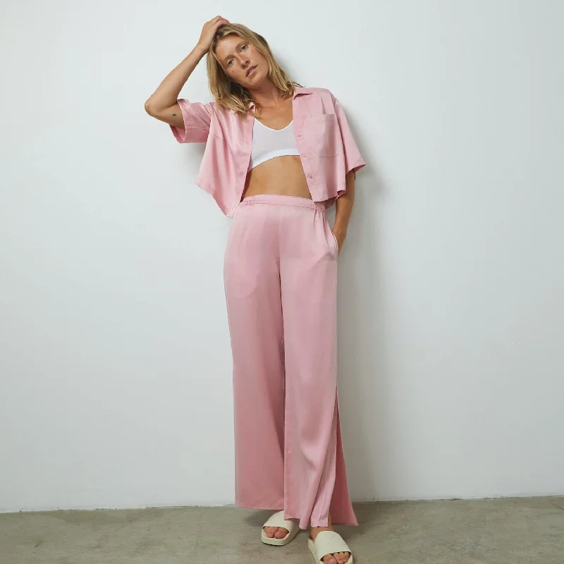 Urban Style Washable Silk High Rise Pant Set