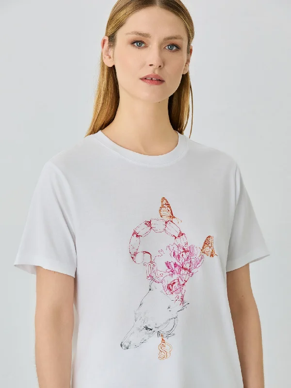 Comfortable Tops Regular Fit T-shirt In Organic Cotton With Scorpio Sign