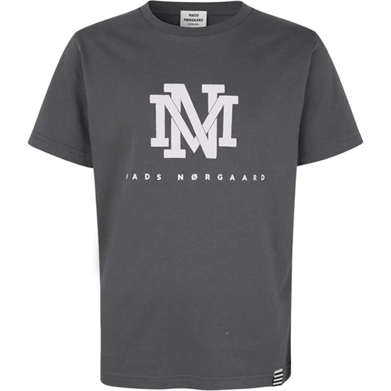 Cozy Sweaters Mads Nørgaard Printed Thorlino MN logo T-shirt Asphalt