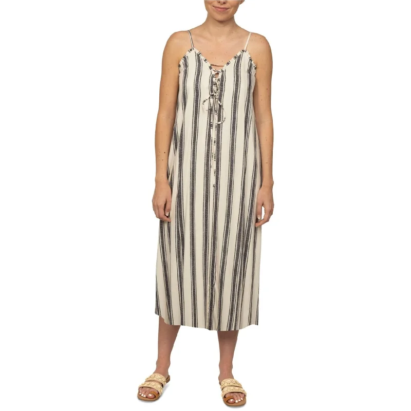 High-end Fashion Hurley Womens Lace Up Midi Dress