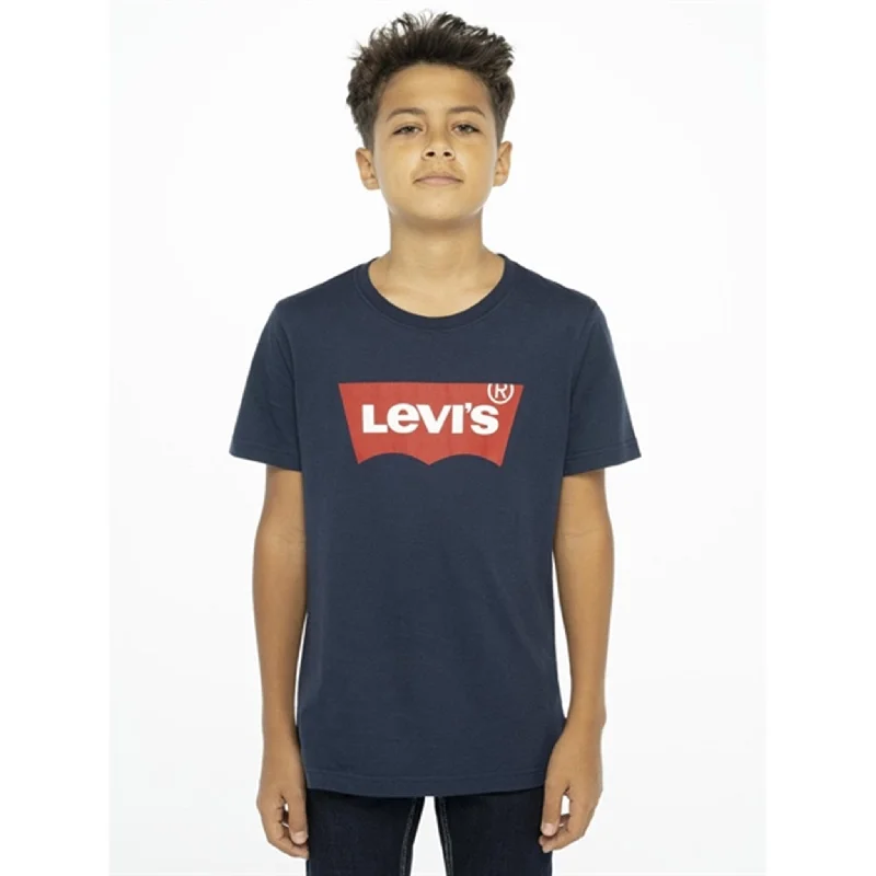 High-end Customization Levi's Graphic Batwing T-Shirt Dress Blues