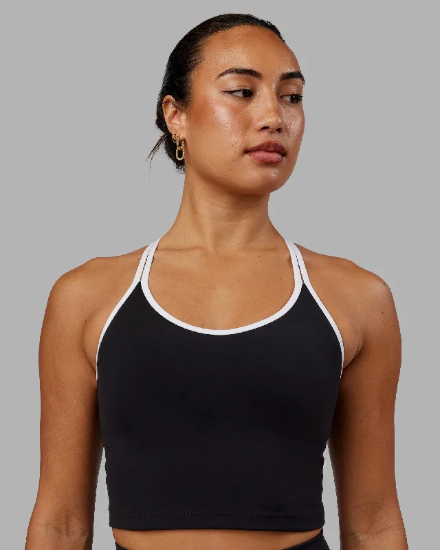 Modernism Contrast Active Shelf Bra Tank - Black-White