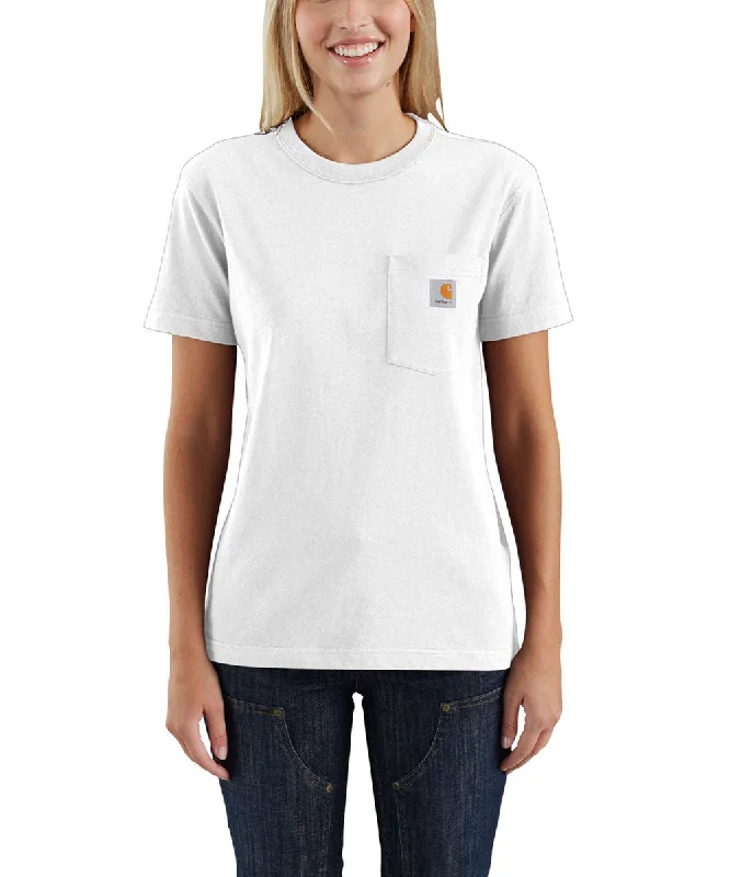 Easygoing Fashion Carhartt Women’s WK87 Short Sleeve Pocket T-Shirt - White