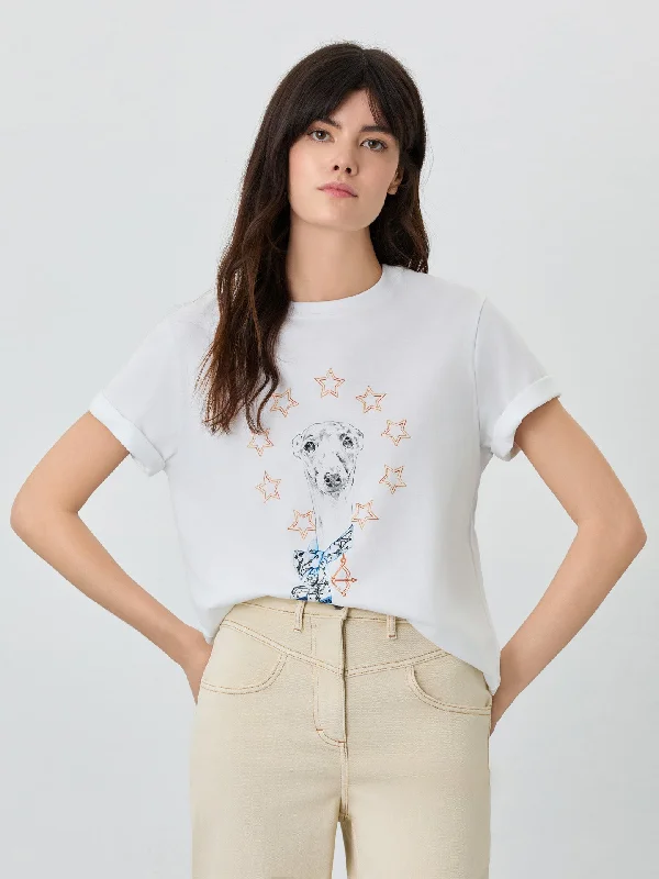Easy Fashion Regular Fit T-shirt In Organic Cotton With Sagittarius Sign