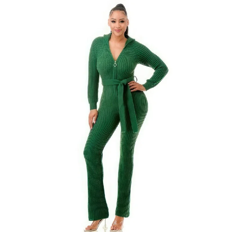 Easygoing Fashion Polyester Monroe Hooded Jumpsuit