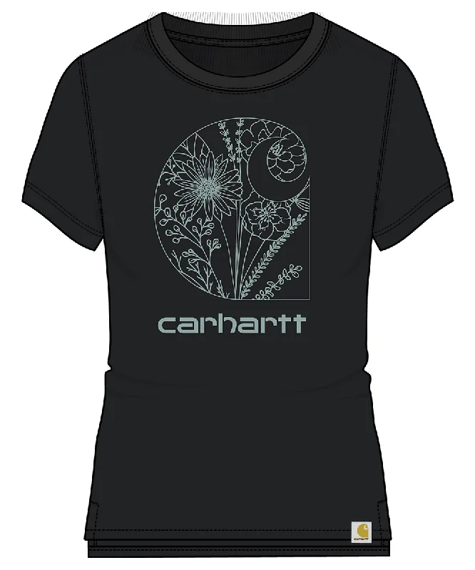 Effortless Dressing Carhartt Women's Relaxed Fit Floral Print T-shirt - Black