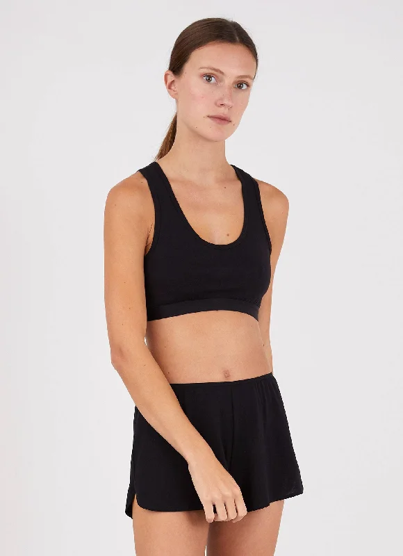 Layered Comfort Women's Crop Top in Black