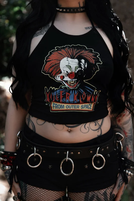 College Style Killer Klowns from Outer Space Halter Top
