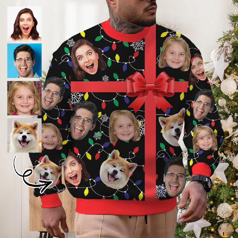 Design Must-have Custom Face Gift Sweater for Family Christmas Ugly Sweater Xmas Party  Personalized Photo Ugly Sweater