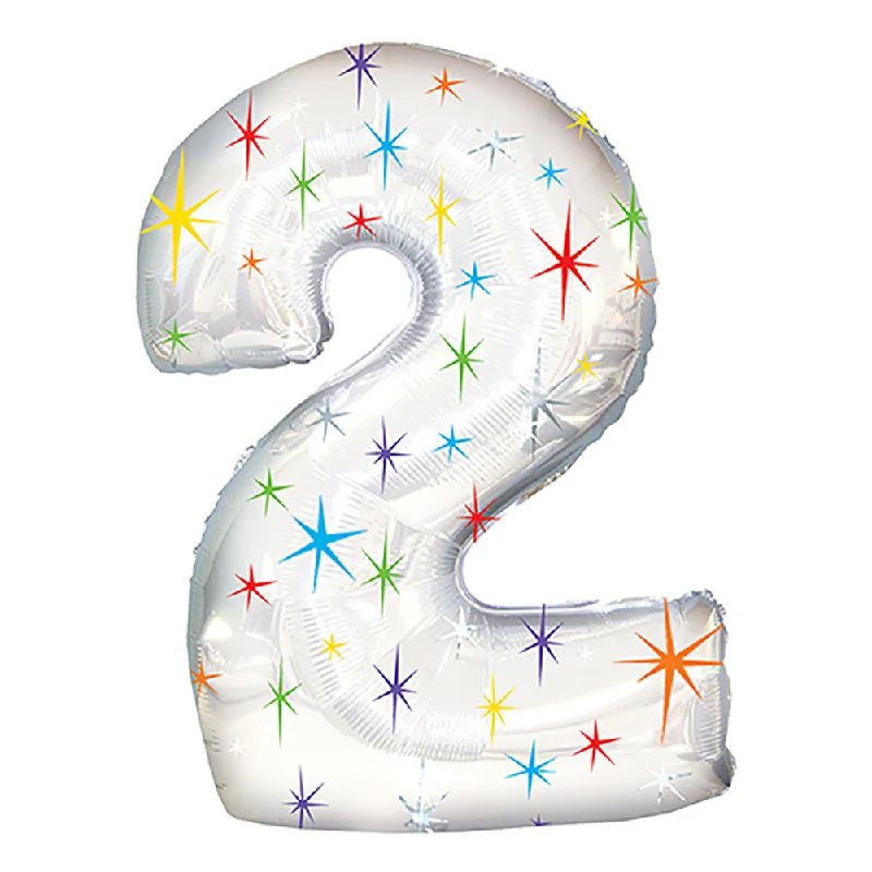 Refreshing Design 38 inch NUMBER 2 - MULTI-COLORED SPARKLE