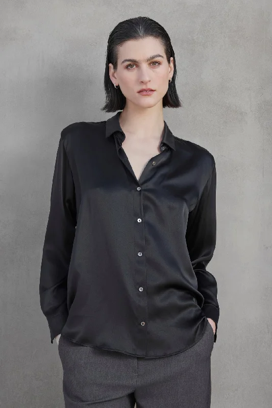 Comfy Pants CALABASAS SILK CHARMEUSE BLOUSE