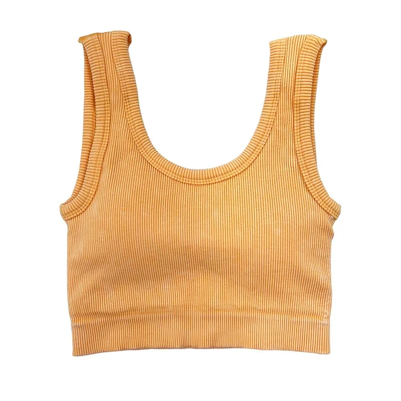 Spring Fashion Scoop Neck Padded Cropped Tank