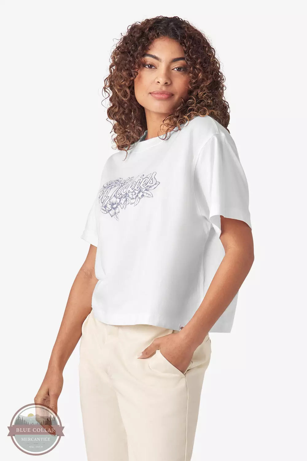 Simple Comfort Floral Graphic Boxy T-Shirt FS304WH