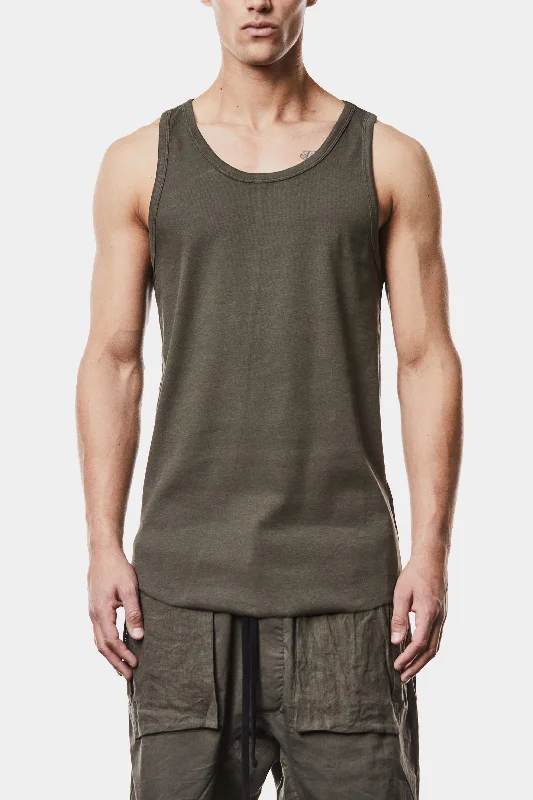Celebrity Style Piped seam tank top, Olive