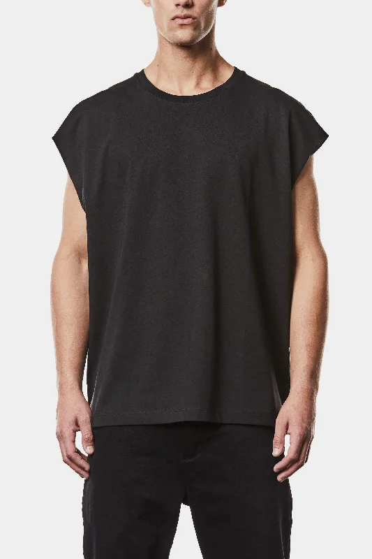 Versatile Itinerary Oversized cotton tank, Black
