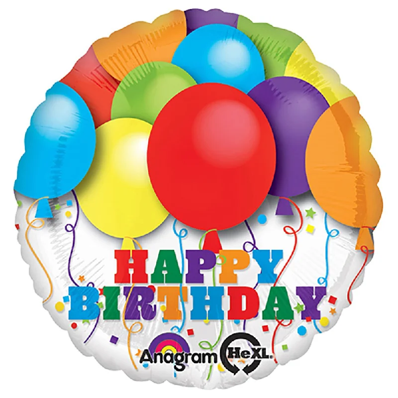 Basic Comfort 18 inch BRIGHT BALLOONS BIRTHDAY