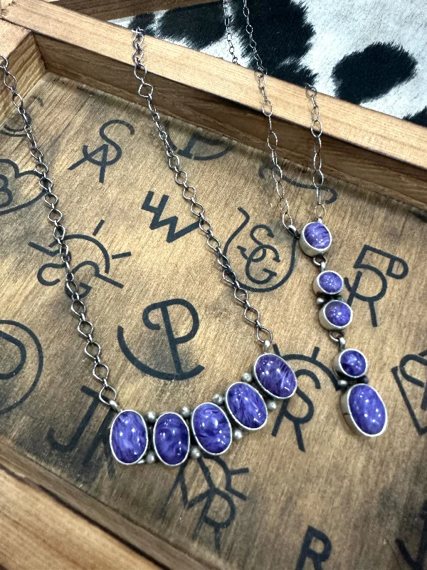 Casual And Versatile Charoite Stone Necklaces