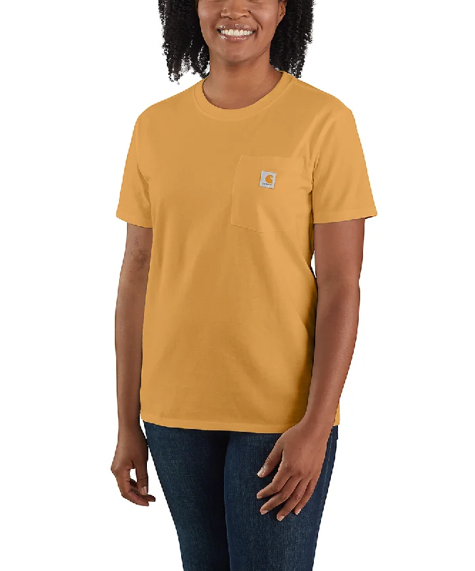 Stylish Ease Carhartt Women’s WK87 Short Sleeve Pocket T-Shirt - Golden Oak