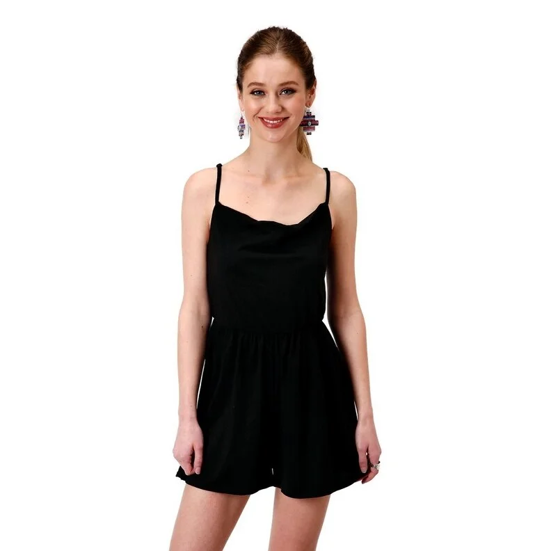 Feminine Charm Roper Western Romper Womens Strappy Black 03-062-0514-2041 BL