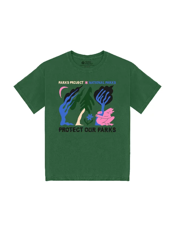 Comfortable Dresses Protect Our Parks Tree Hugger Tee - Green