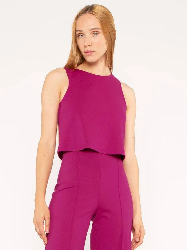 Sporty Elegance 1203f Ripley Rader Fuchsia Ponte Knit Tank Top