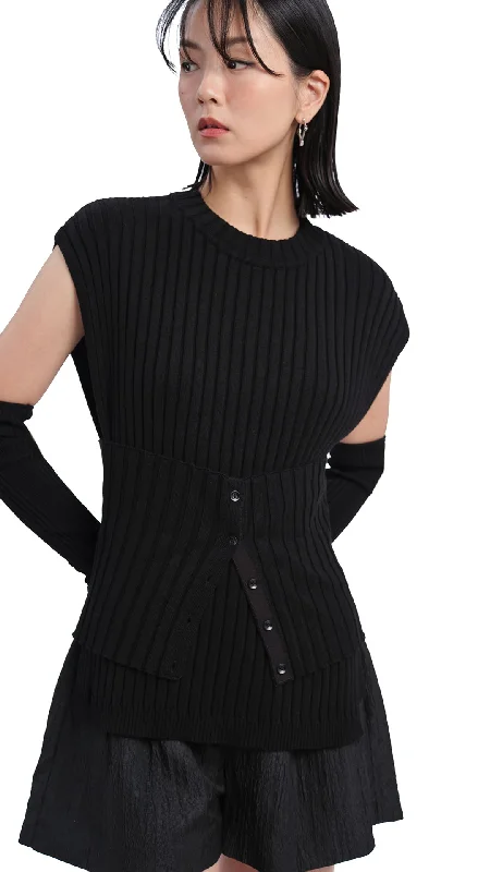 Luxury And Elegant Round-neck Dicky with Knitted Corset